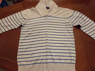 Jersey gris rayas azules