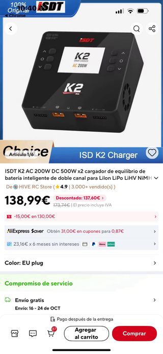 Cargador ISDT K2 Air Dual