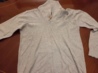 Jersey gris cuello shawl