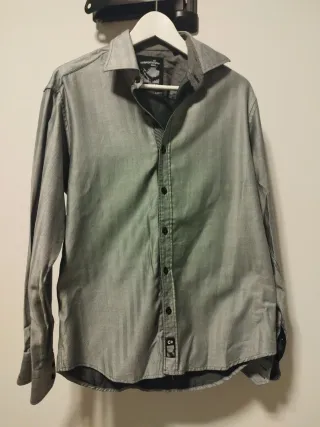 Camisa de vestir gris hombre