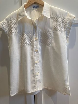 Camisa blanca mujer sin mangas