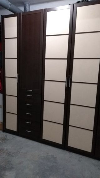 Armario 8 puertas madera y plástico