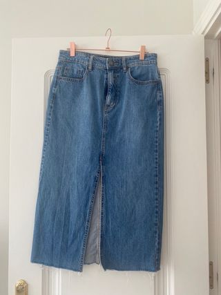 Falda vaquera midi Stradivarius Talla S