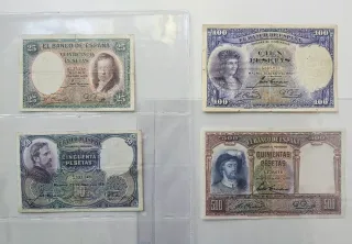 Lote 4 Billetes España 1931 Pesetas