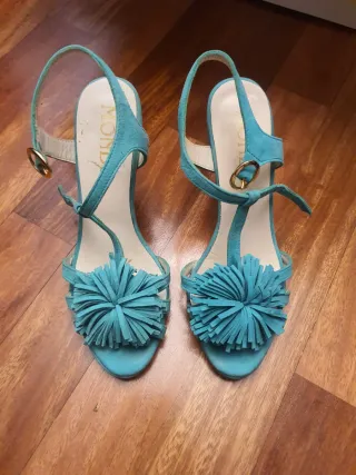 Zapatos de tacón verde mar talla 36