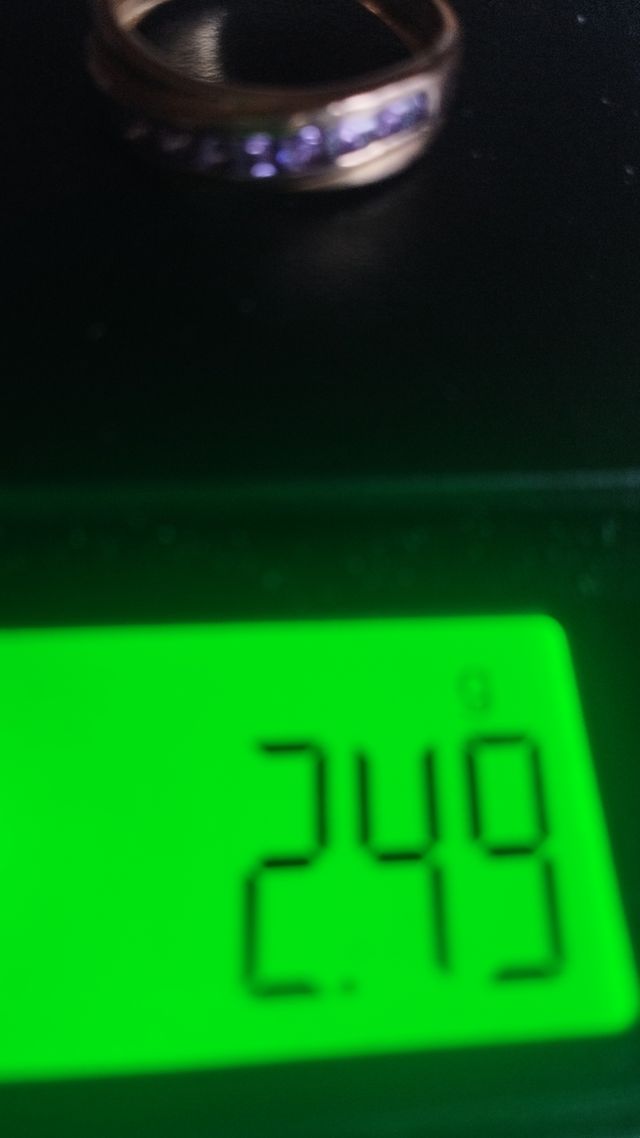 Anillo Oro 18k Amatistas Talla Princesa