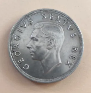 Moneda Sudáfrica 1952 5 chelines