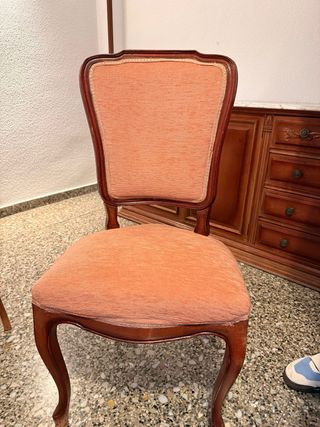 Mesa Comedor Mármol y Madera + 6 Sillas