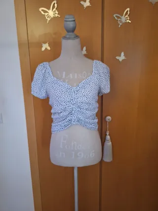 Top Y2K lunares fruncido vintage H&M