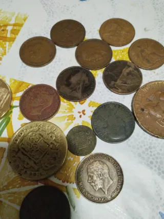 Lote 14 monedas antiguas. Ultimo precio