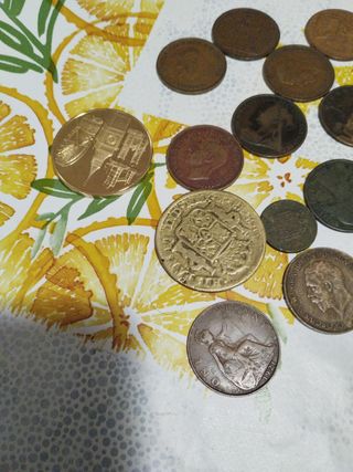 Lote 14 monedas antiguas. Ultimo precio
