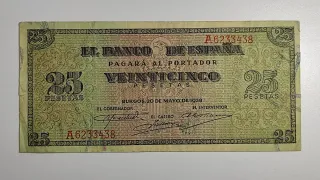 Billete 25 Pesetas Banco de España 1938