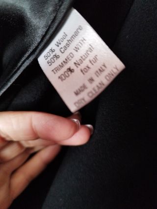 Cappotto/mantella cashmere e pelliccia con fascia 