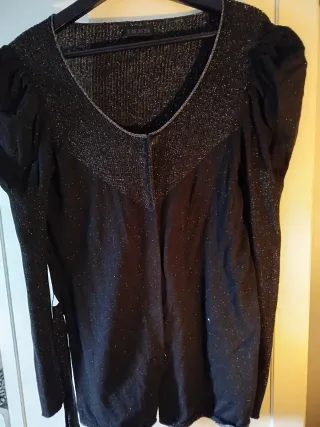 IKKS Cárdigan Negro y Plateado