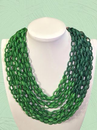 Collana donna verde multistrato