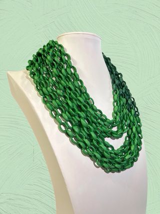 Collana donna verde multistrato