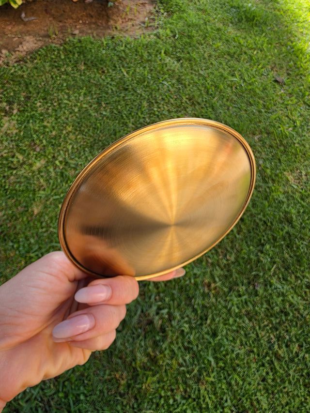 Plato Dorado Pentagrama 14 cm Acero
