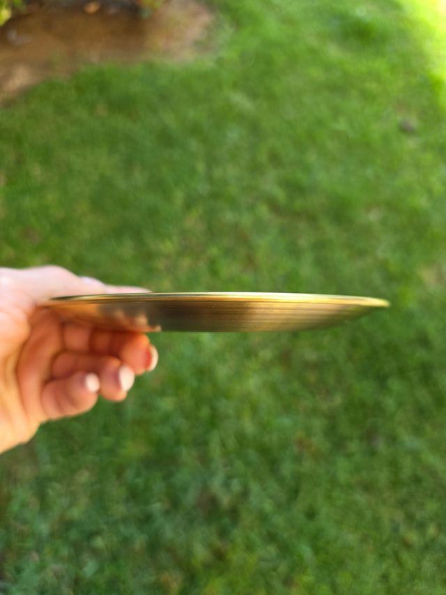 Plato Dorado Pentagrama 14 cm Acero