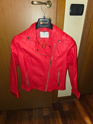 Chiodo mezza stagione rosso taglia M