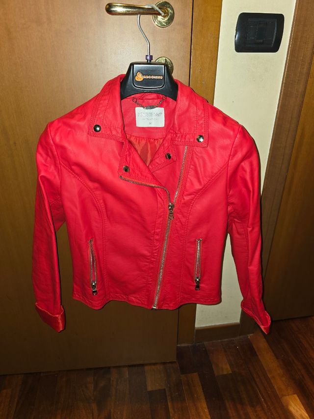 Chiodo mezza stagione rosso taglia M