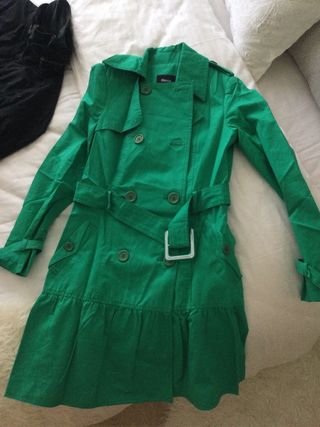Gabardina verde Blanco