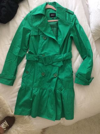 Gabardina verde Blanco