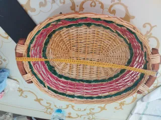 Cesto vimini manici legno