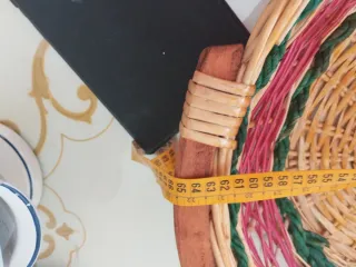 Cesto vimini manici legno