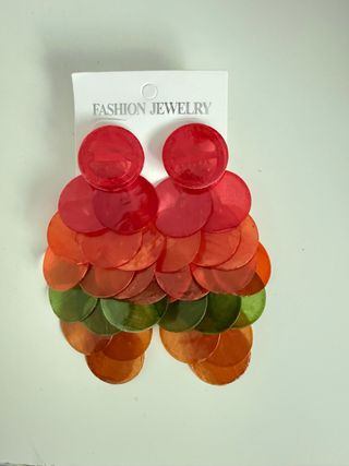 Pendientes largos cascada colores