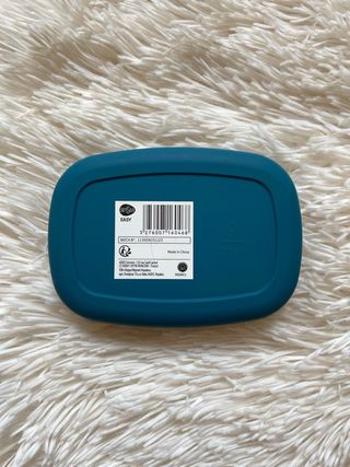 Porta sapone in plastica bianco e blu