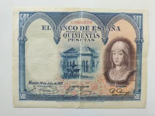 Billete 500 pesetas Banco de España 1927