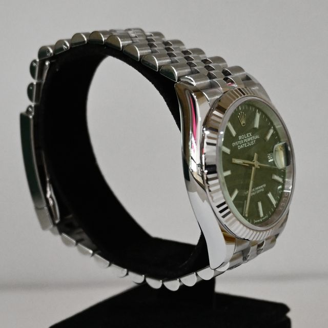Rolex Datejust 36mm Bisel Oro Blanco Green Palm