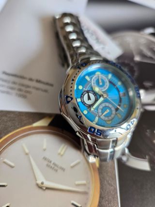 Reloj Vagary Cronógrafo Azul y Plateado