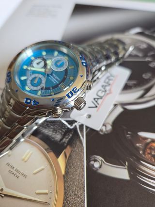 Reloj Vagary Cronógrafo Azul y Plateado