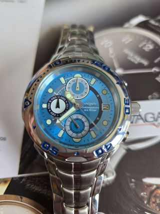 Reloj Vagary Cronógrafo Azul y Plateado