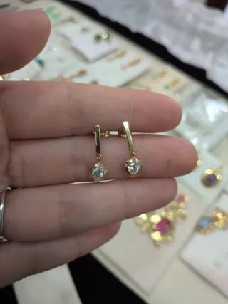 Pendientes Flor Circonita Oro