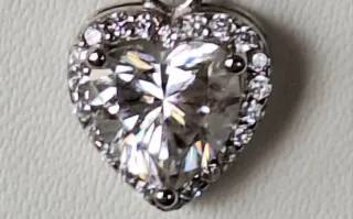 Colgante Corazón Plata y Moissanita