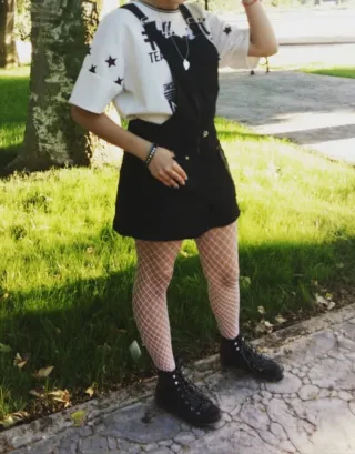 Peto falda vaquero negro