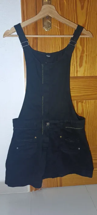 Peto falda vaquero negro