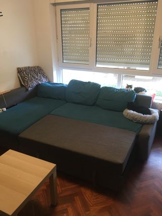 Sofá modular IKEA gris y verde