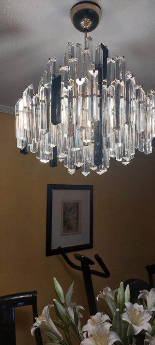 Lámpara de salón cristal y metal