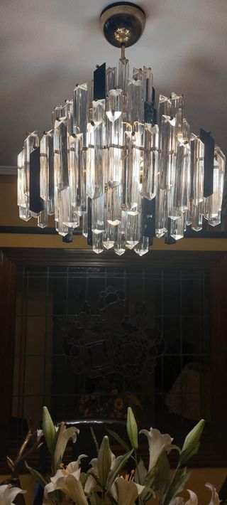 Lámpara de salón cristal y metal