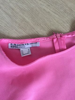 Vestido rosa manga larga