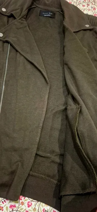 Sudadera Zara Hombre Cremallera Verde Oliva