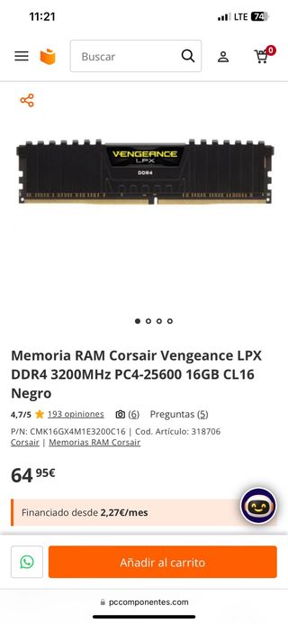 Placa Base Asus B450M-A + x 2 módulos RAM
