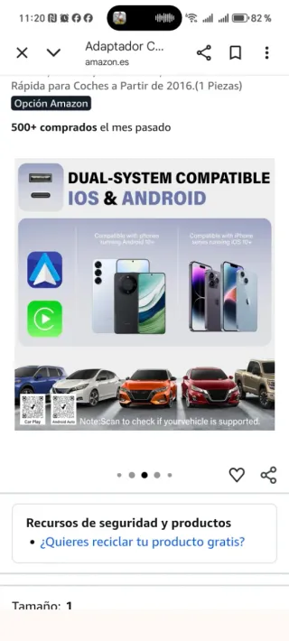 Adaptador Carplay y Android Auto