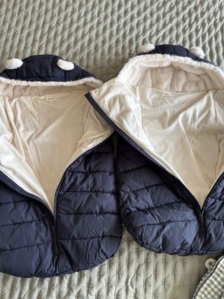 2 Sacos Porta Bebé Capucha Negro