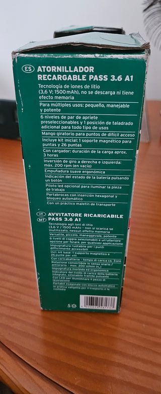 Atornillador Parkside PASS 3.6 A1