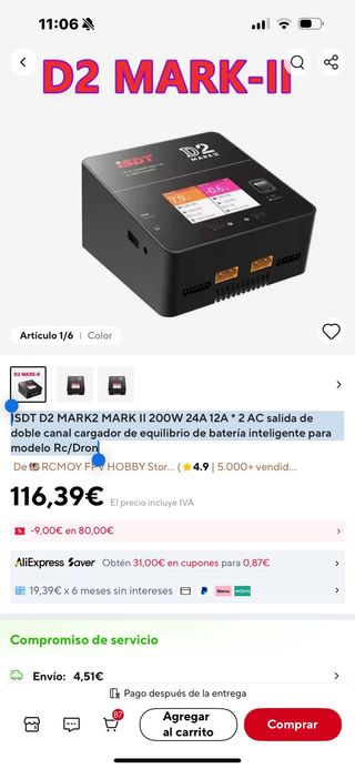 Cargador ISDT D2 Mark II Dual 200W