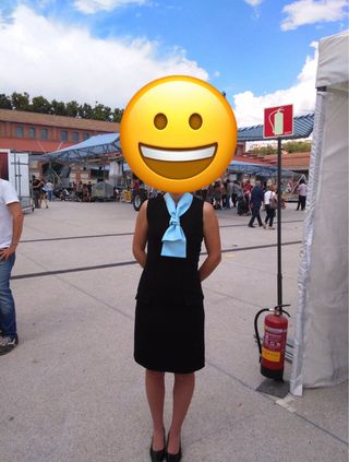 Traje Azafata Chaqueta y Vestido azul marino 
